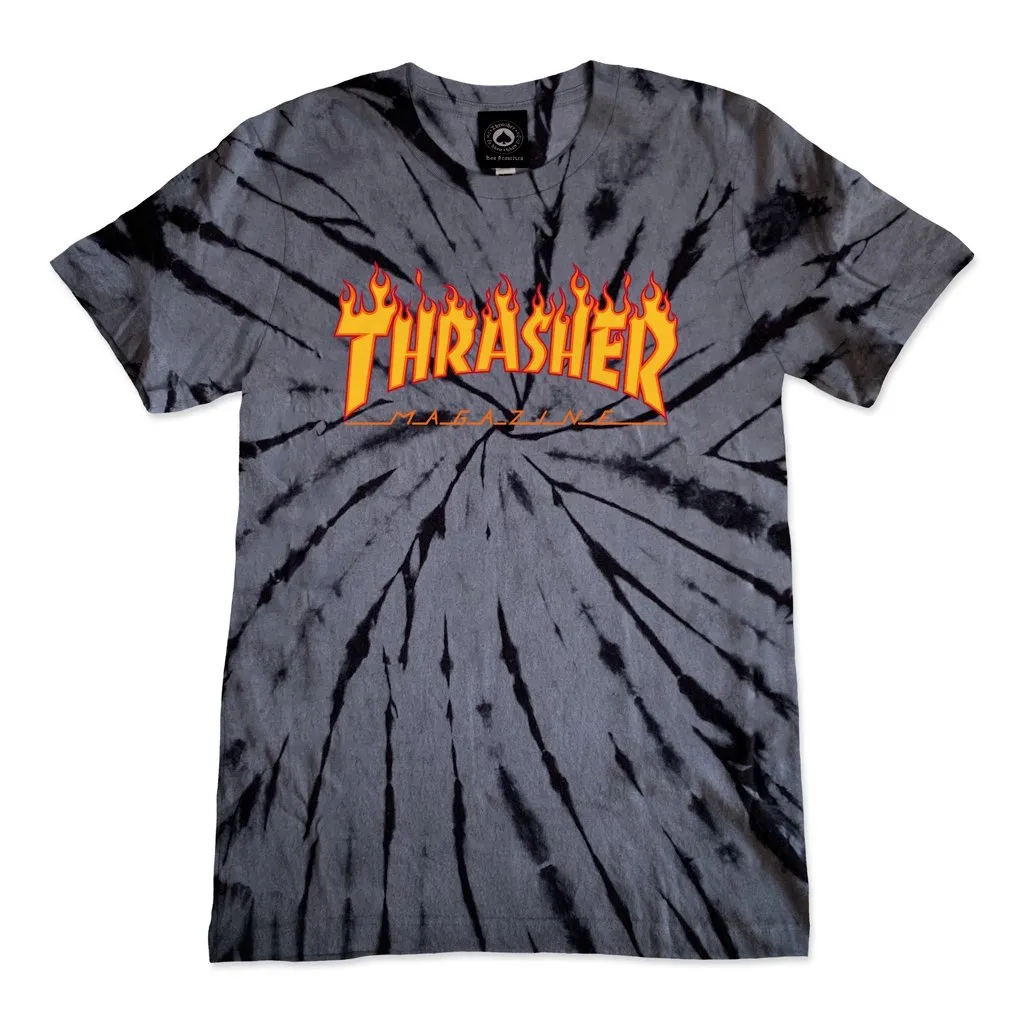 THRASHER GIRLS FLAME LOGO TEE - TIE DYE