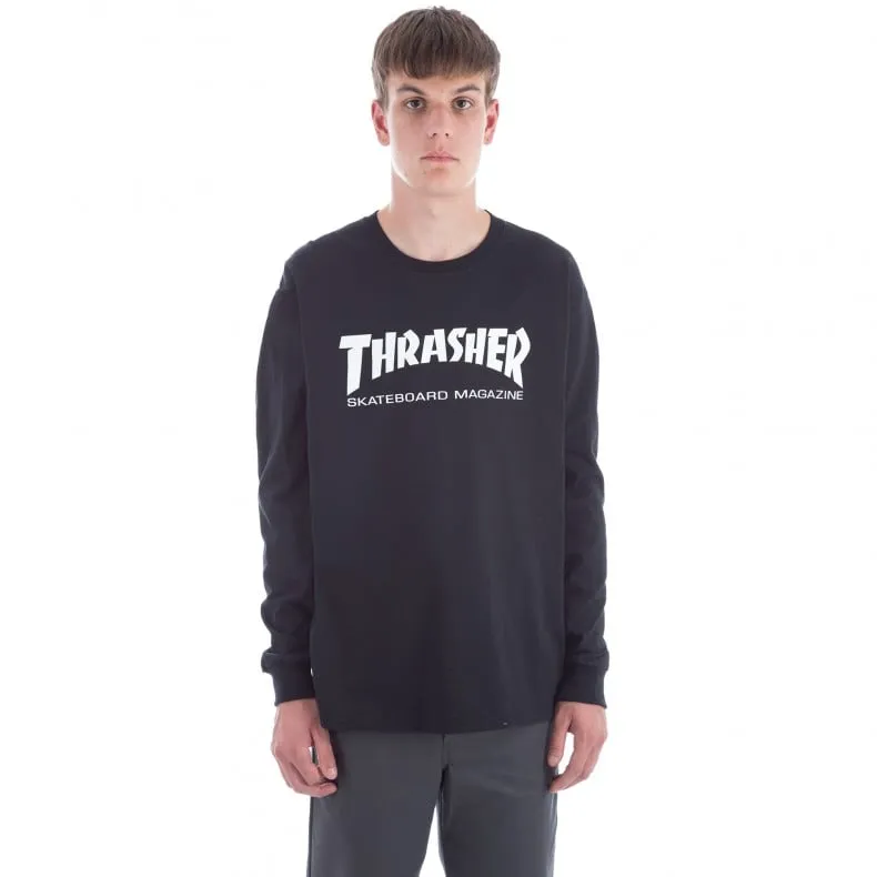 Thrasher Logo Long Sleeve T-Shirt (Black/White)