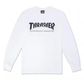 Thrasher Logo Long Sleeve T-Shirt (White/Black)