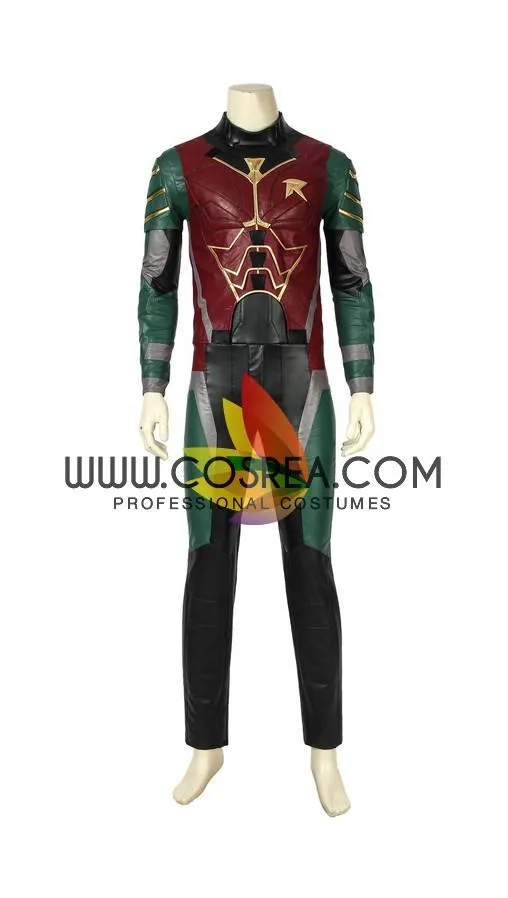 Titan Robin Costume PU Leather Cosplay Metallic