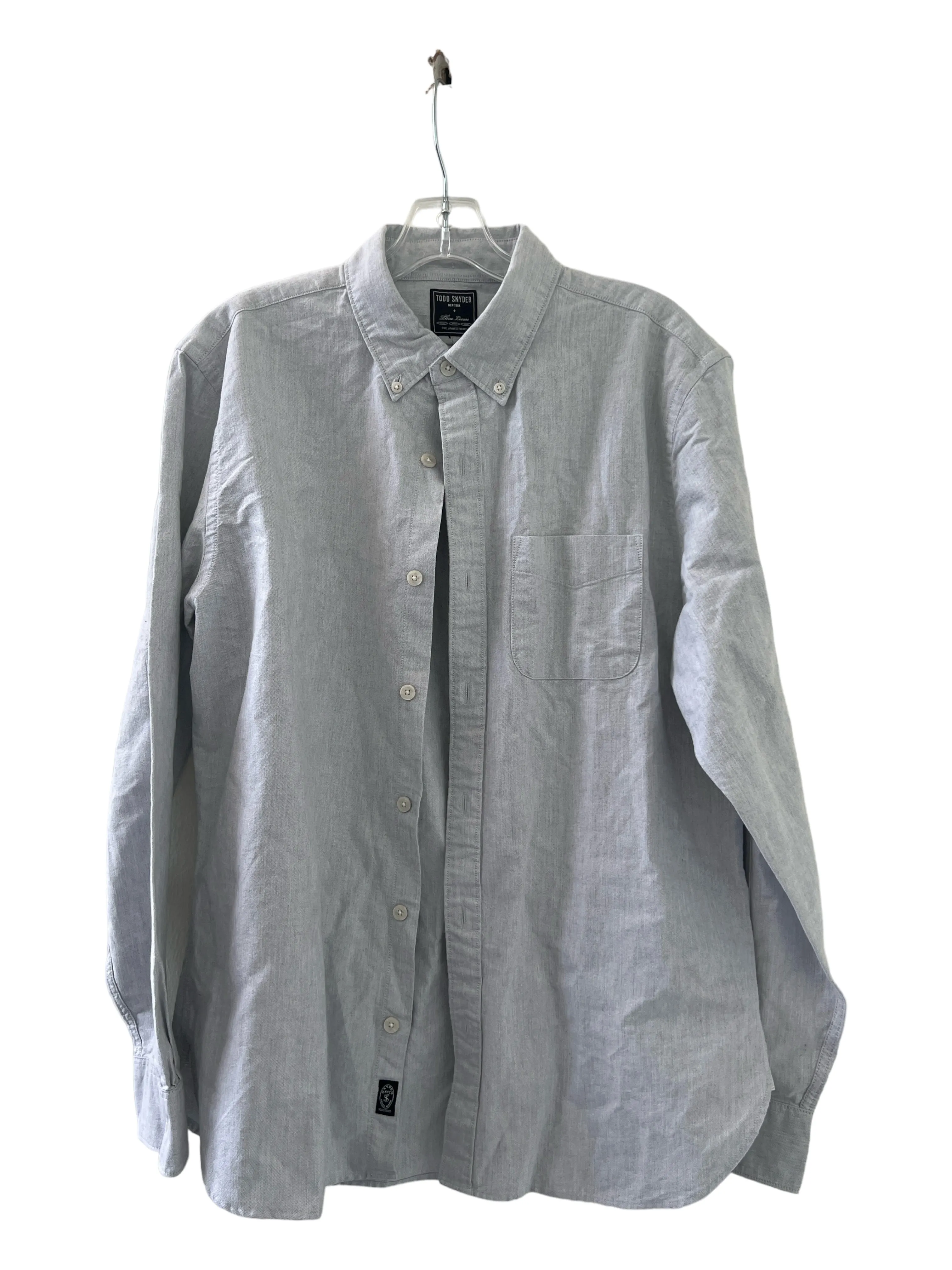 Todd Snyder Size L Light Gray Cotton Button Down Men's Shirt