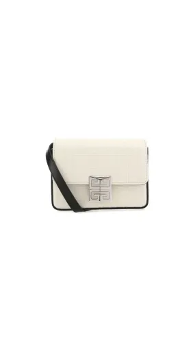 Two-tone Leather Crossbody Bag- Ivory/Black