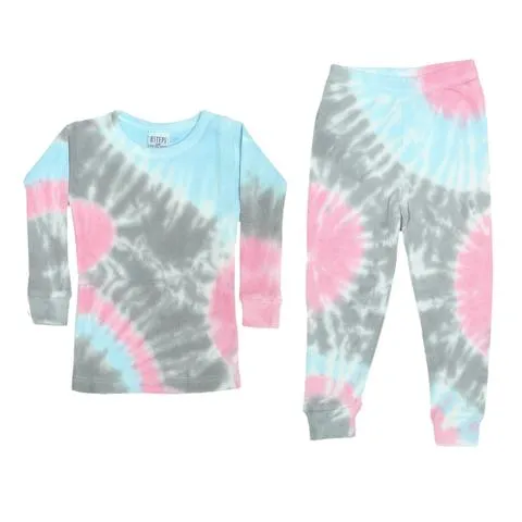 Tye dye pajama set with thermal material