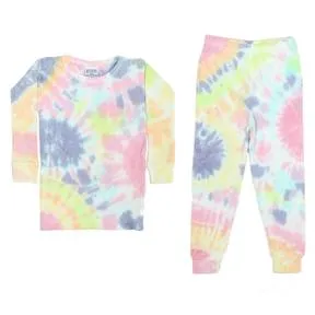 Tye dye pajama set with thermal material