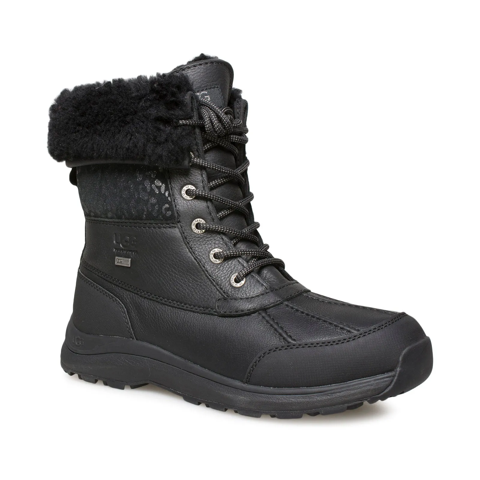 UGG Women's Snow Leopard Black Boots - Adirondack III.