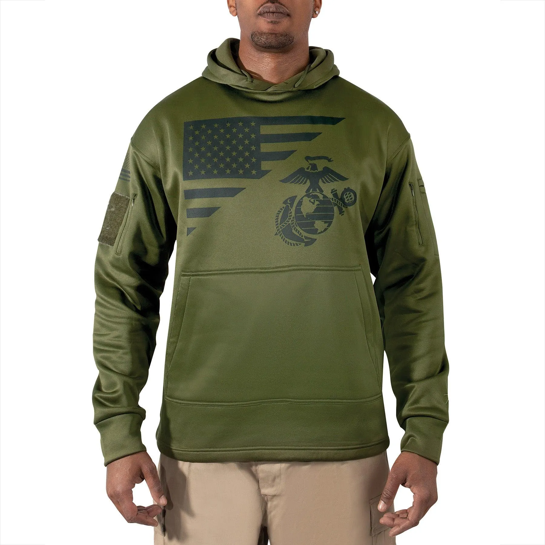 US Flag / USMC Eagle, Globe, & Anchor Concealed Carry Hoodie