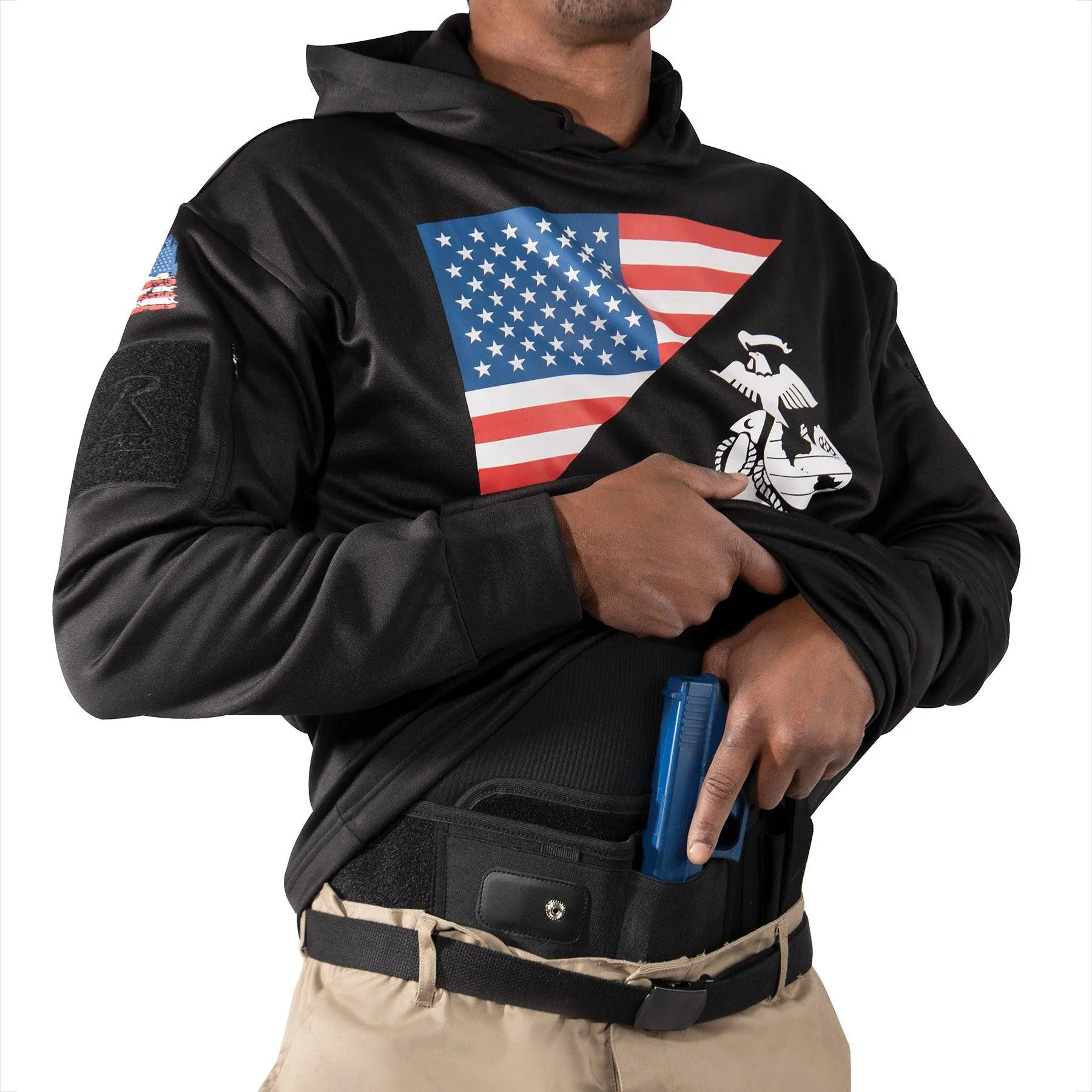 US Flag / USMC Eagle, Globe, & Anchor Concealed Carry Hoodie