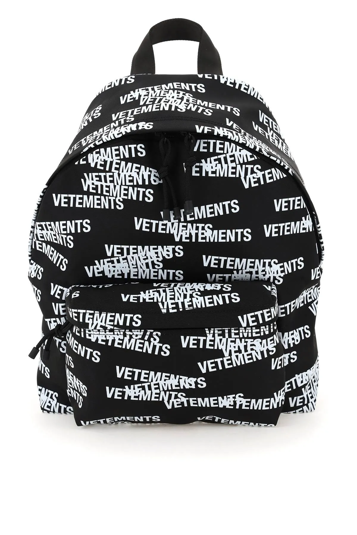 Vetements Allover Logo Printed Zipped Backpack