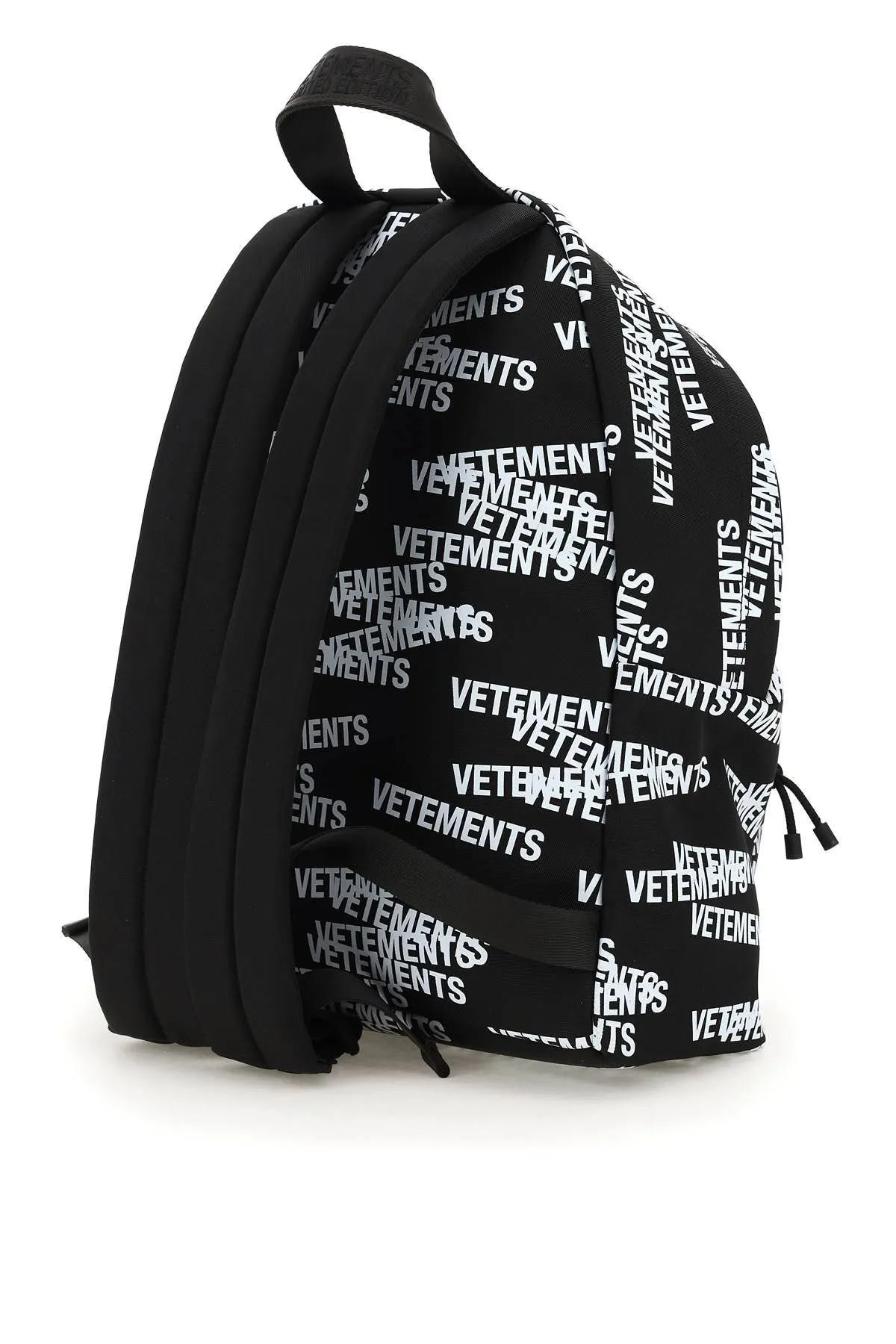 Vetements Allover Logo Printed Zipped Backpack