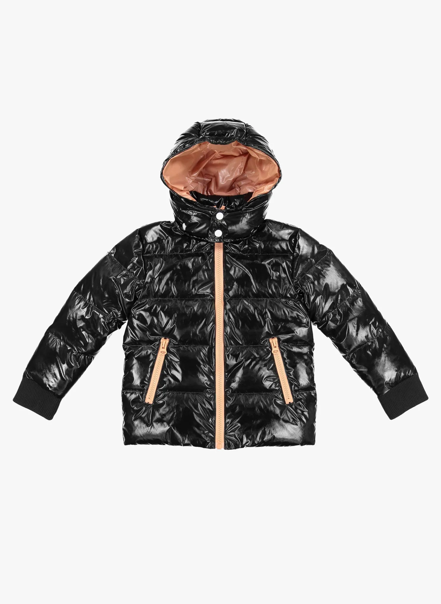 Vierra Rose Contrast Lining Puffer - Black/Nude