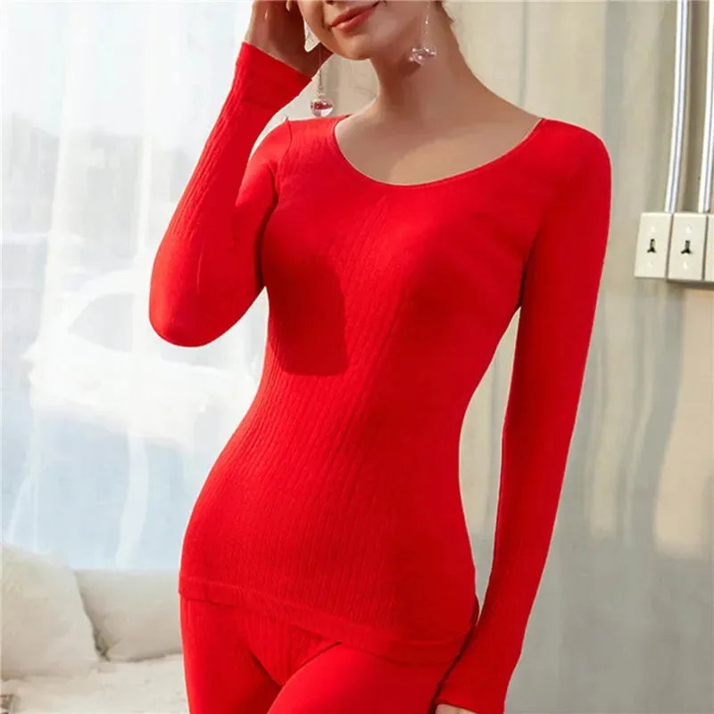 Warm Winter Long Sleeve Anti-itch Seamless Antibacterial Thermal Underwear