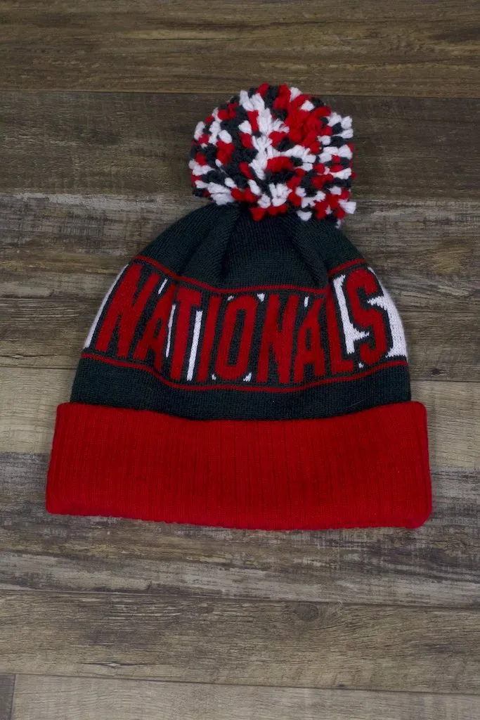 Washington Nationals Winter Pom Beanie | Thick Knit Raised Cuff