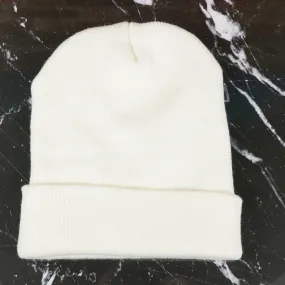 White Winter Knit Beanie