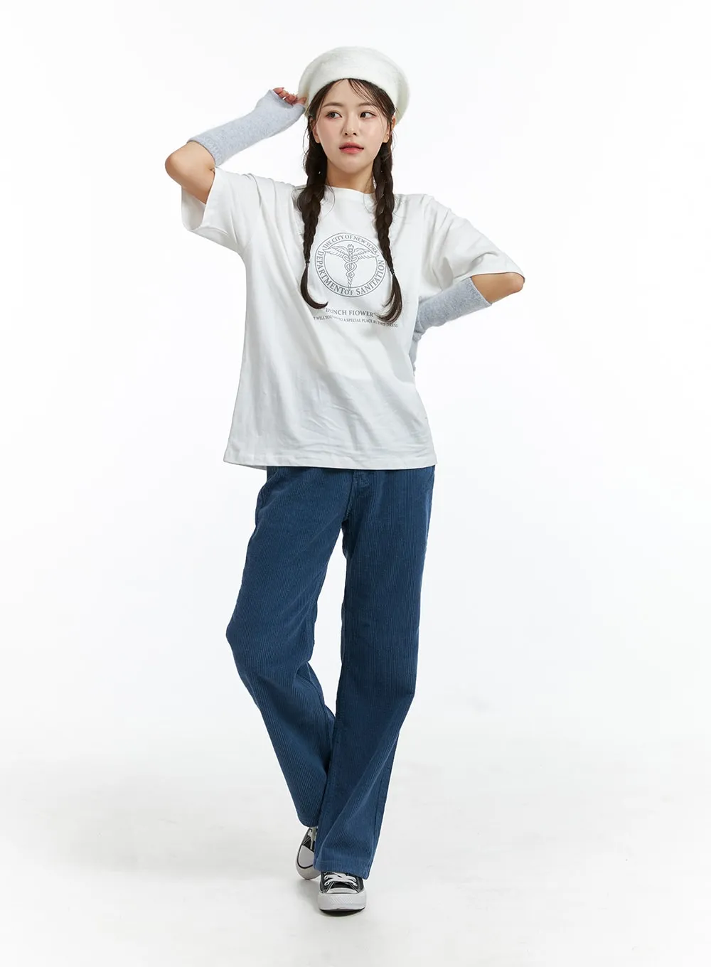 Wide Corduroy Cotton Pants - OJ409