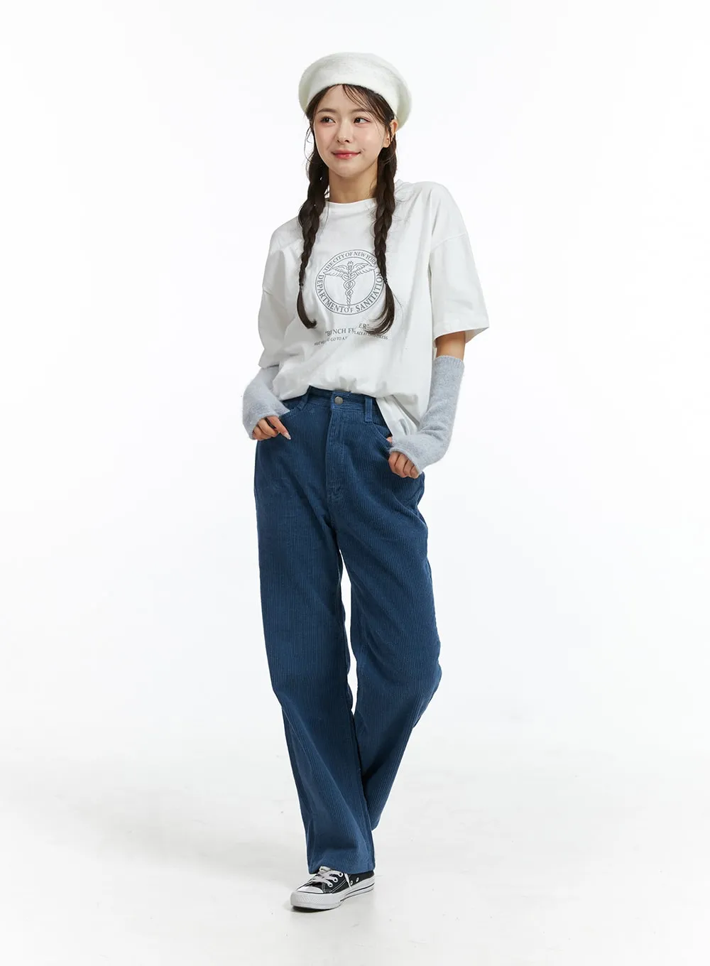 Wide Corduroy Cotton Pants - OJ409