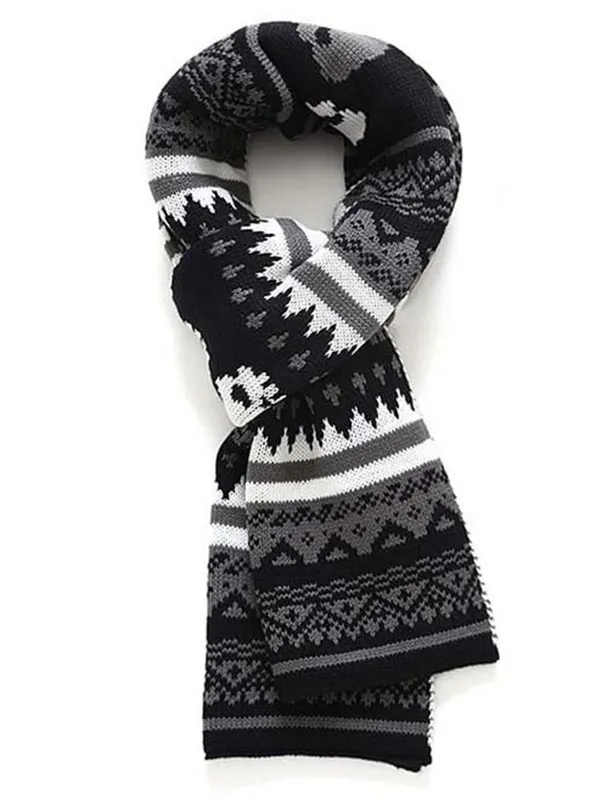 Winter Skulls Knit Scarf: Winter Skulls Knit Scarf for Men and Women