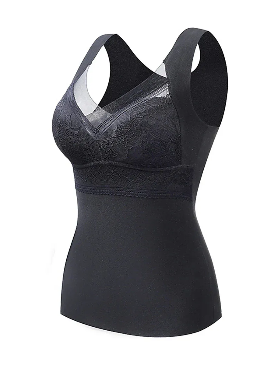 Women's Black Thermal Vest Underwear - Stay Cozy and Stylish