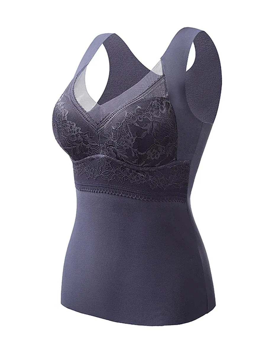 Women's Black Thermal Vest Underwear - Stay Cozy and Stylish