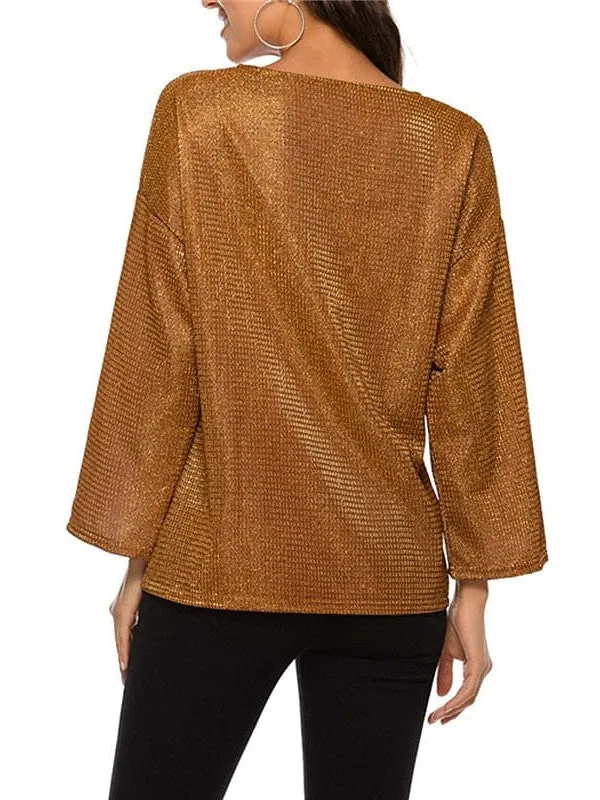 Women's Sparkly Sequin Fleece Blouse