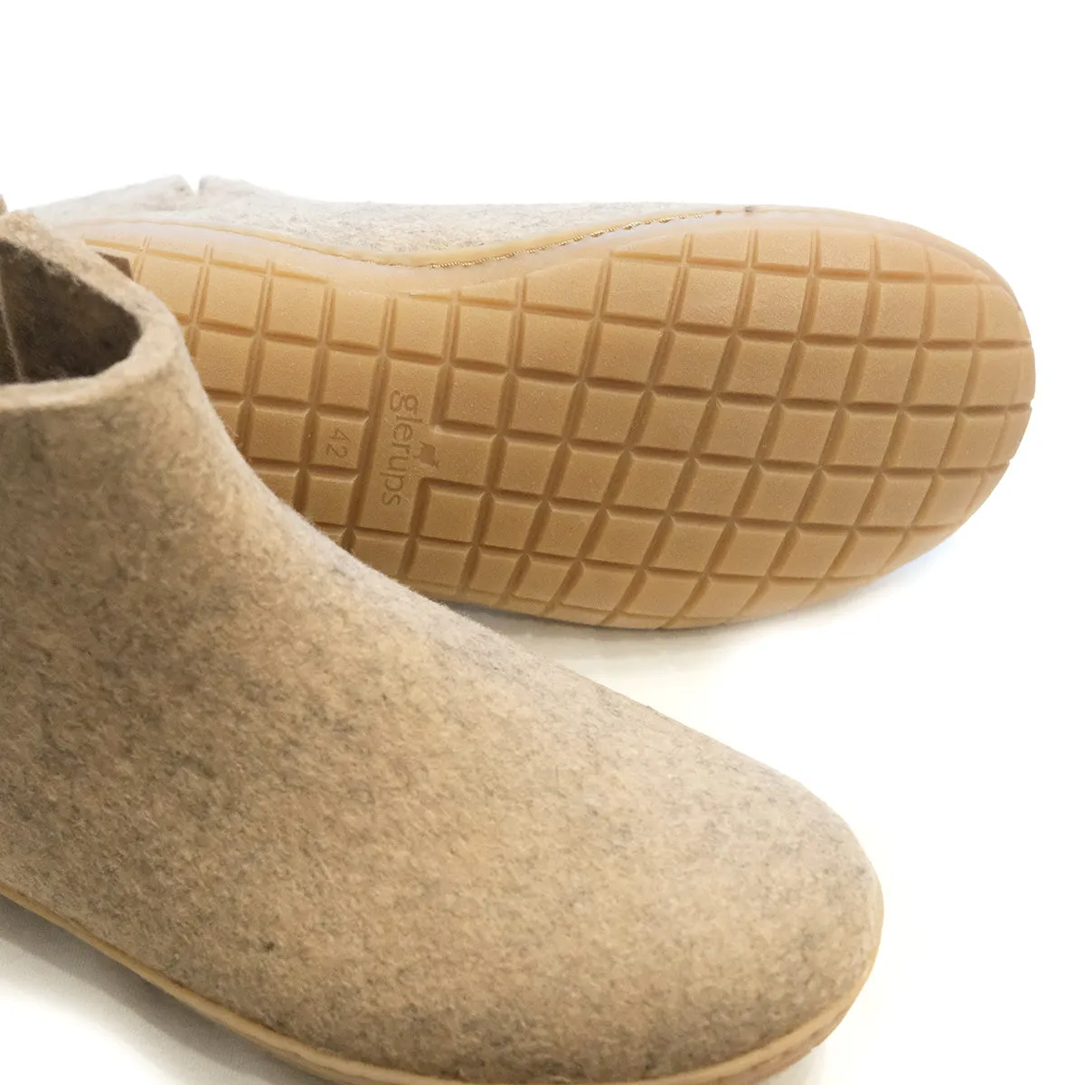 Wool Boot - Natural Rubber Sole - Sand