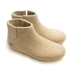 Wool Boot - Natural Rubber Sole - Sand