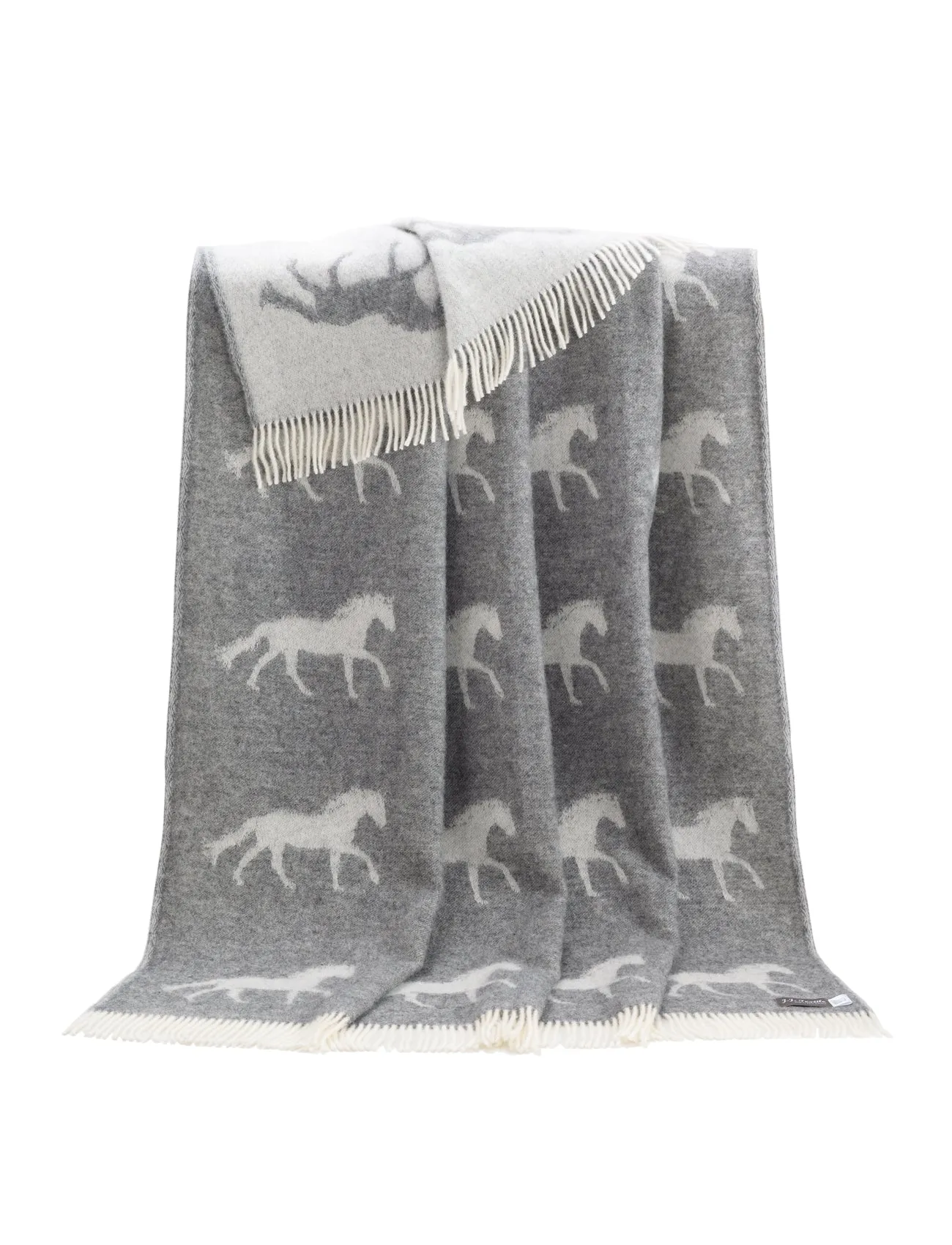 Wool Throw - Horse Soft Grey