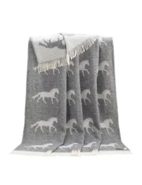 Wool Throw - Horse Soft Grey