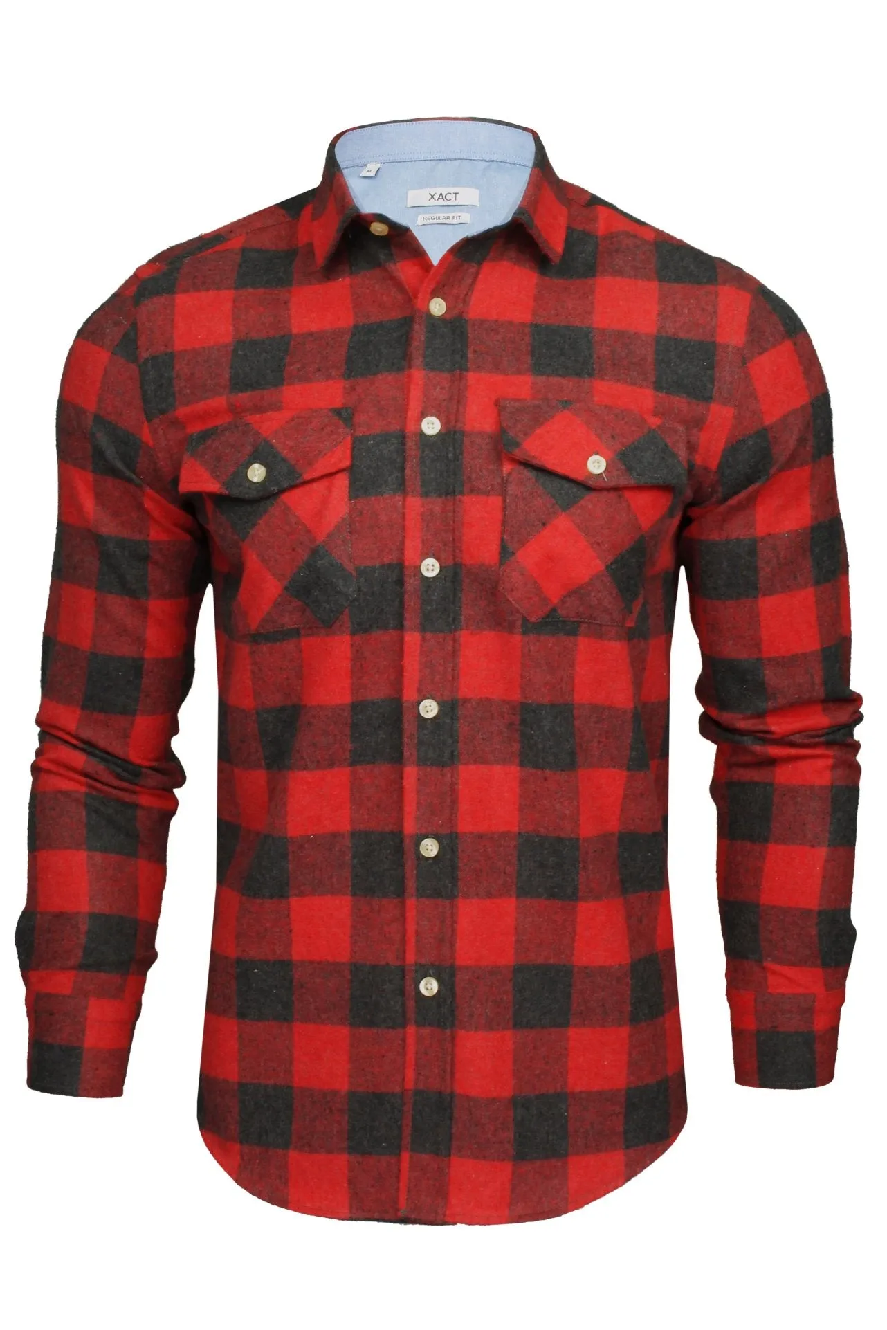 Xact Men's Buffalo Check Flannel Shirt - Long Sleeve